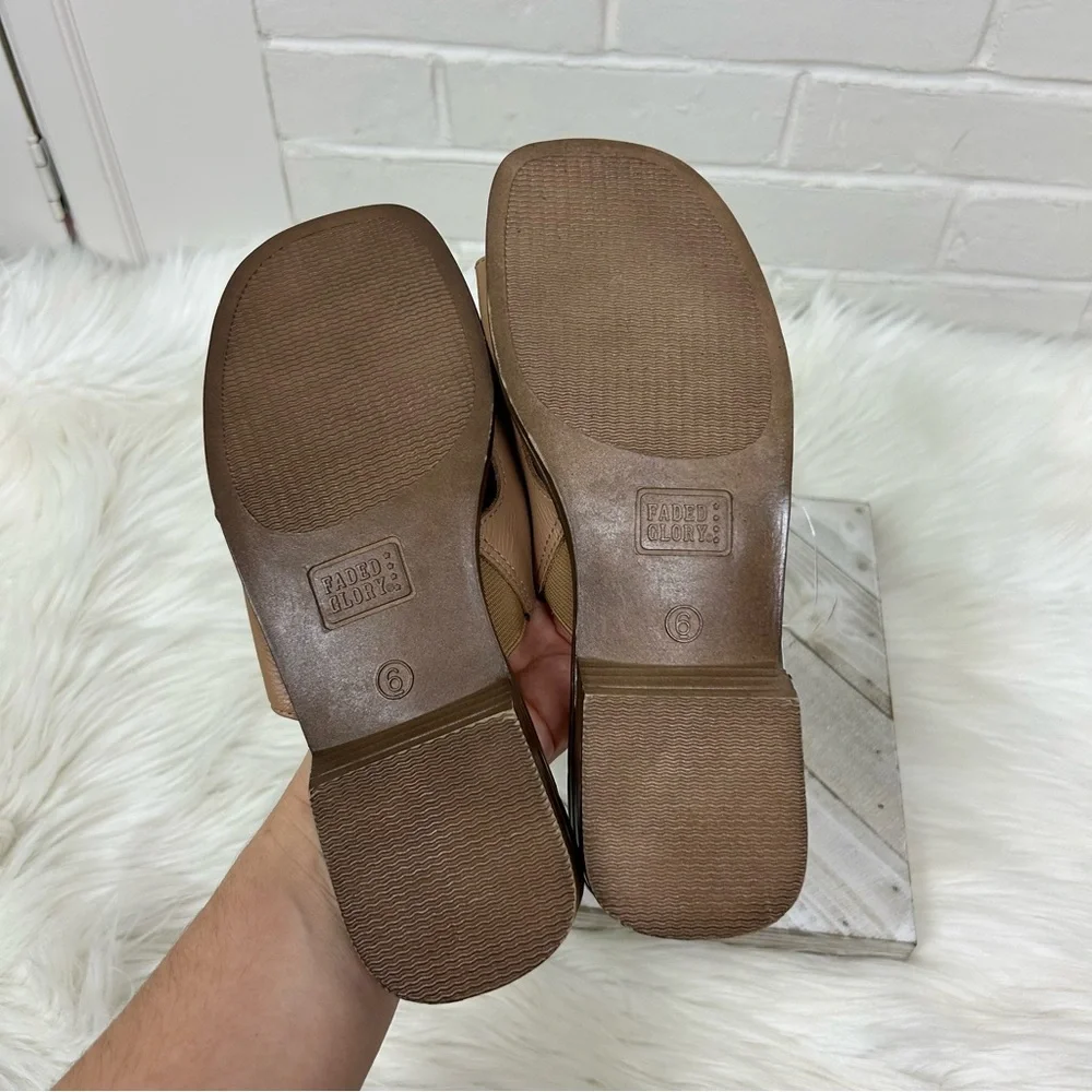 NWT Deadstock Vintage Faded Glory Leather Slide Sandals Size 6